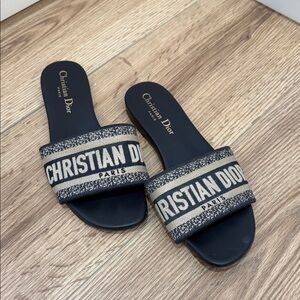 Christian Dior Black and Tan Slides